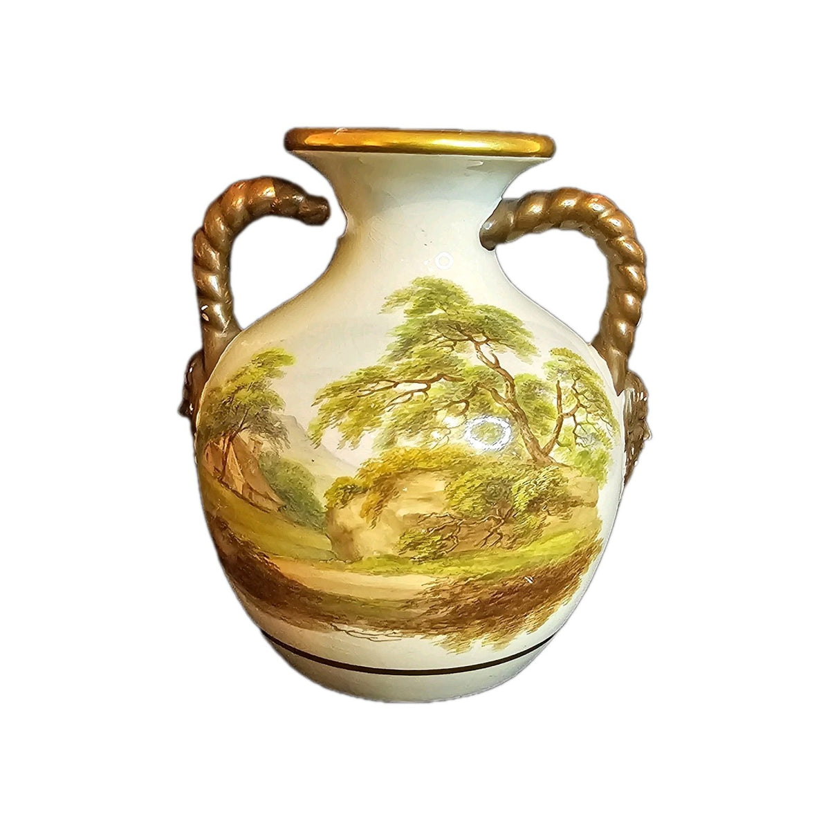 A Pair of Staffordshire Pearlware Vases of Portland Vase shape, C1820,