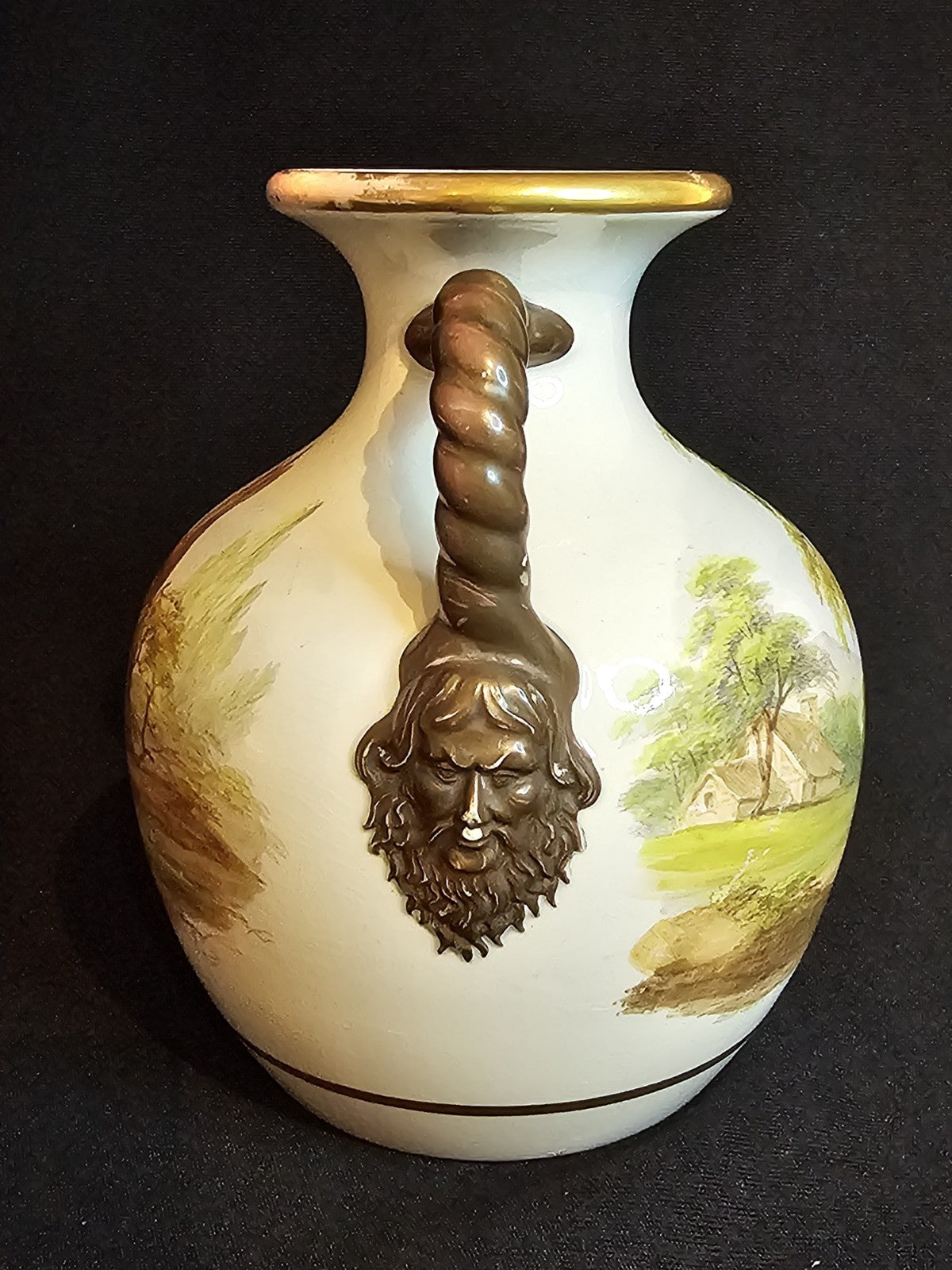 A Pair of Staffordshire Pearlware Vases of Portland Vase shape, C1820,