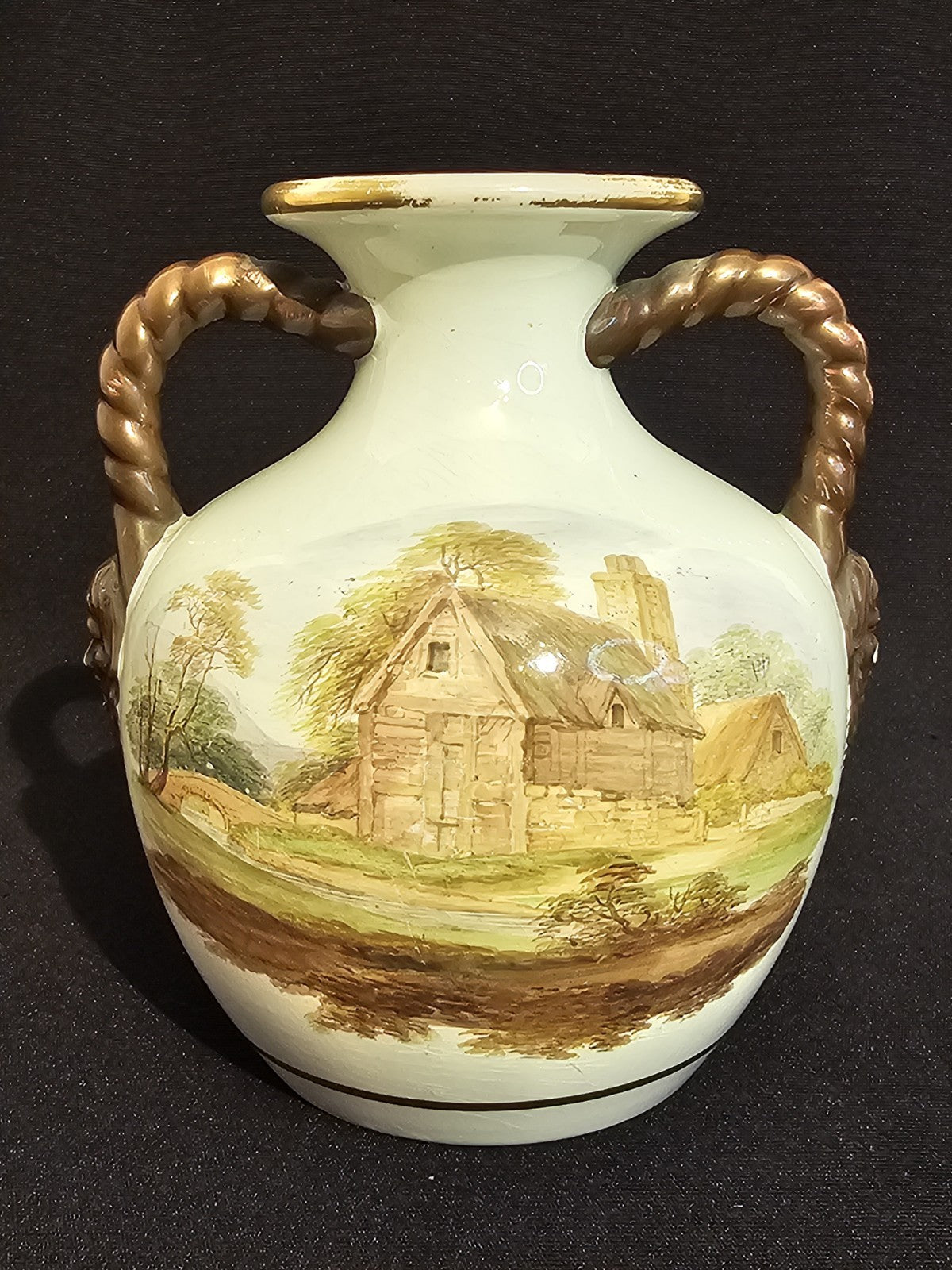 A Pair of Staffordshire Pearlware Vases of Portland Vase shape, C1820,