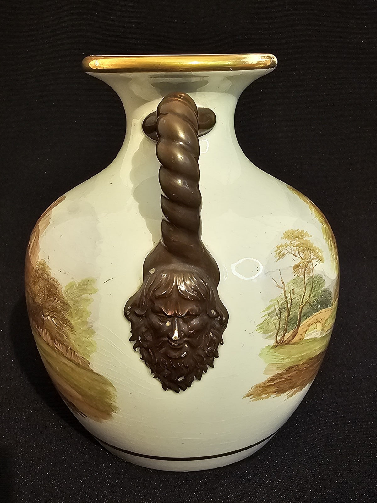 A Pair of Staffordshire Pearlware Vases of Portland Vase shape, C1820,
