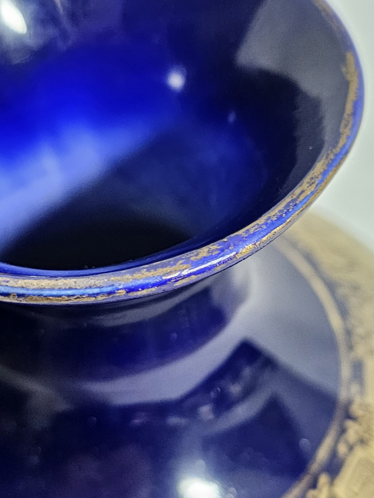 A John Tams Cobalt Ground Earthenware Vase with Chinoiserie Decoration, c1930,