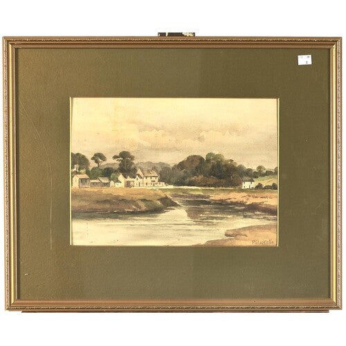 Antique watercolour painting by  P Shackleton, 1915