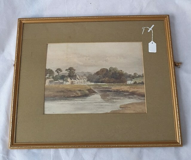 Antique watercolour painting by  P Shackleton, 1915