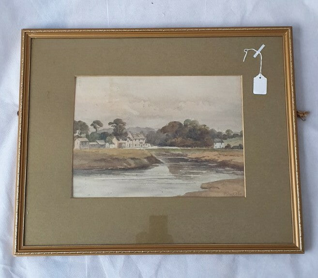 Antique watercolour painting by  P Shackleton, 1915