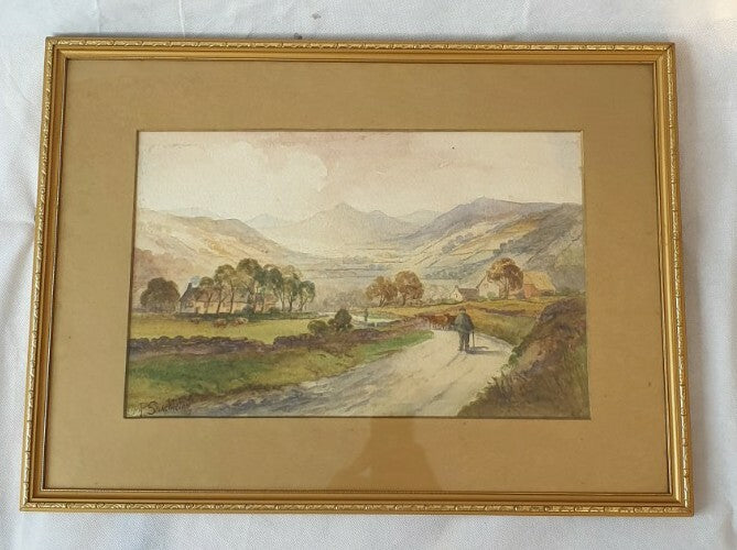 Antique watercolour by P Shackleton, 1915