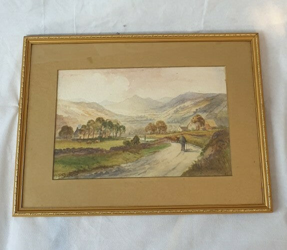 Antique watercolour by P Shackleton, 1915