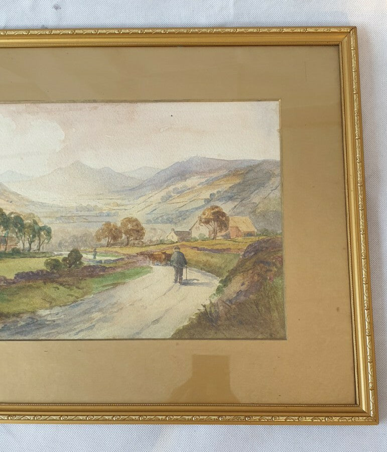 Antique watercolour by P Shackleton, 1915
