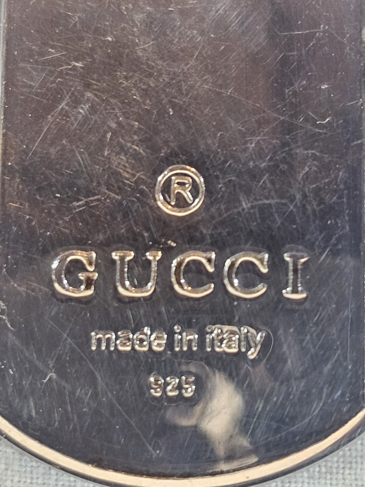 Gucci Dog Tag Silver Necklace Solid Sterling Silver