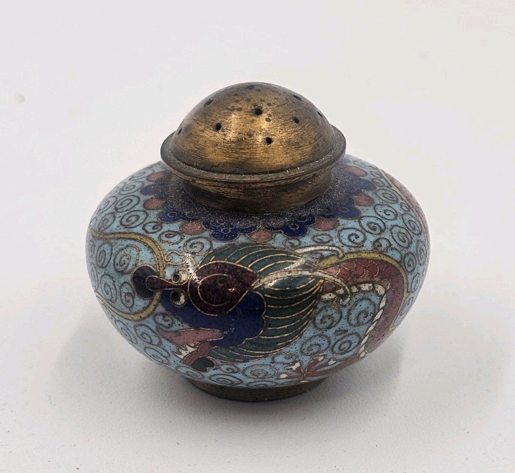 An Antique Chinese Enamelled Cloisonne Cruet Set C1900