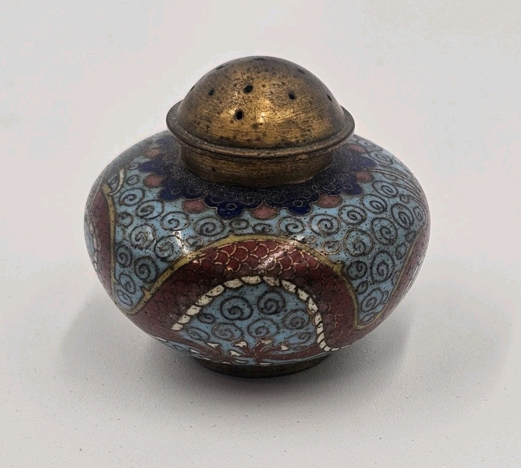 An Antique Chinese Enamelled Cloisonne Cruet Set C1900