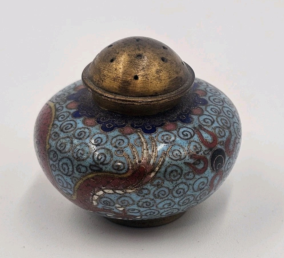 An Antique Chinese Enamelled Cloisonne Cruet Set C1900