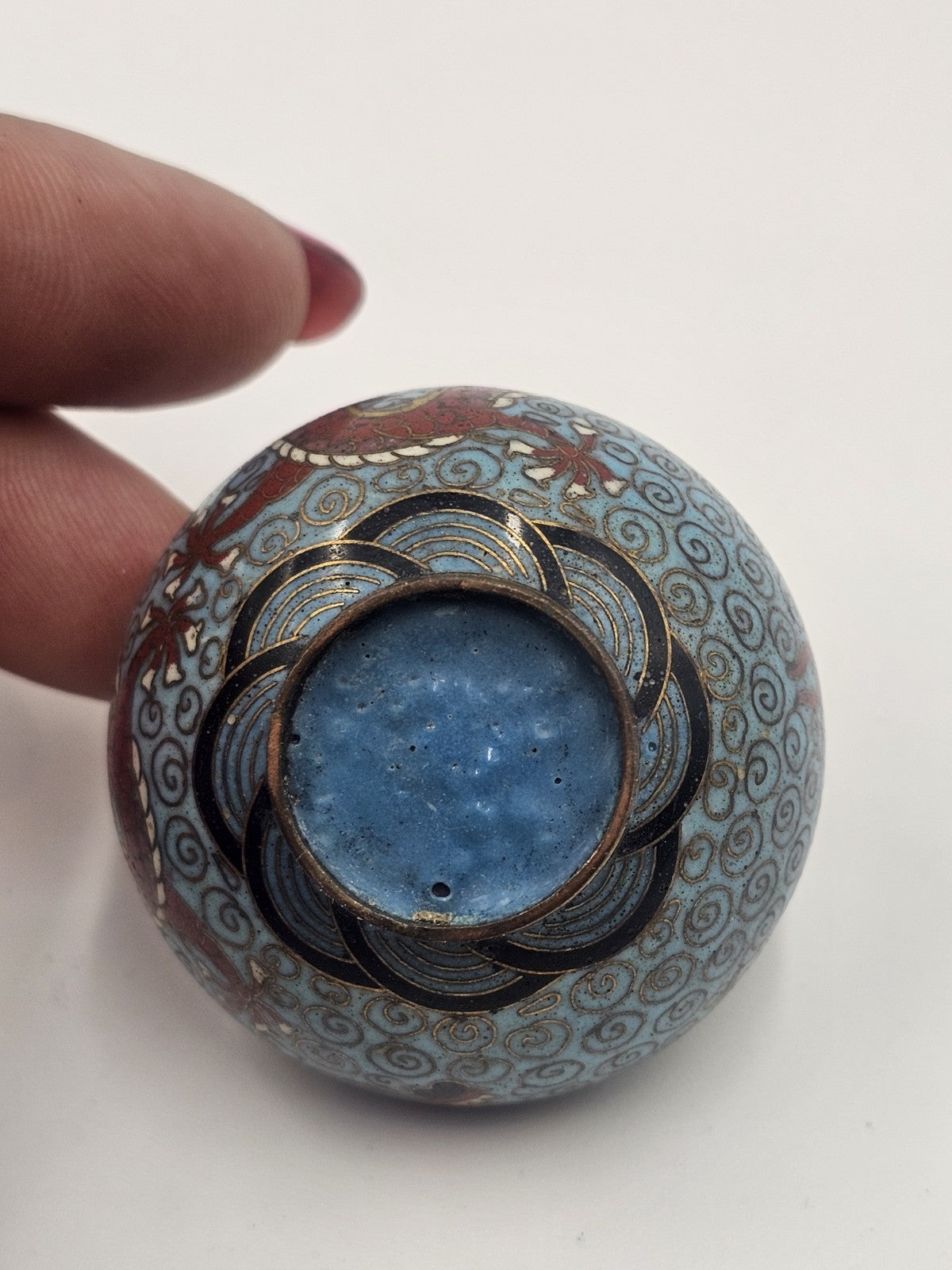 An Antique Chinese Enamelled Cloisonne Cruet Set C1900