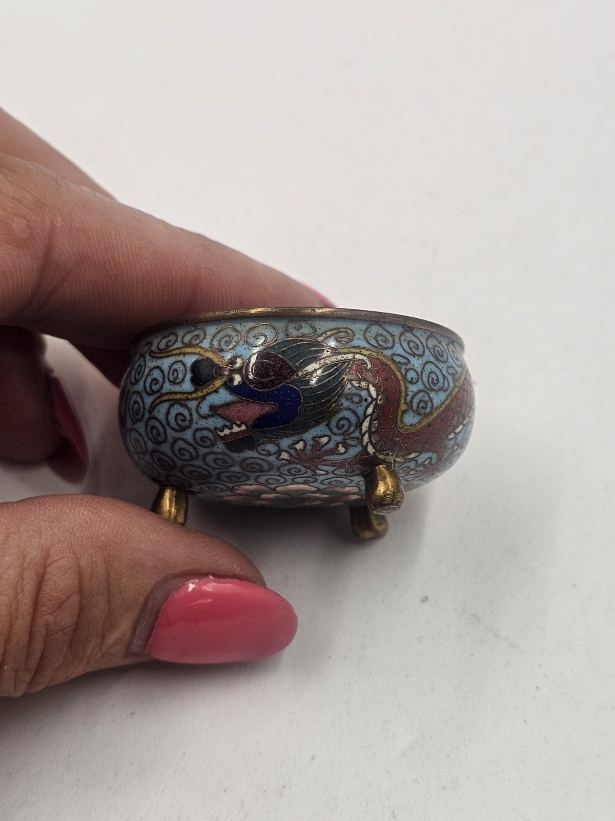 An Antique Chinese Enamelled Cloisonne Cruet Set C1900