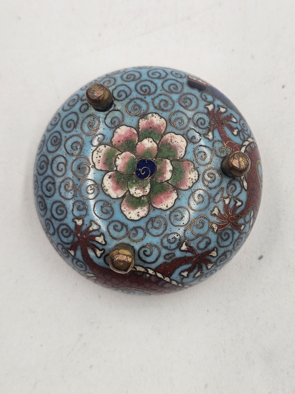 An Antique Chinese Enamelled Cloisonne Cruet Set C1900