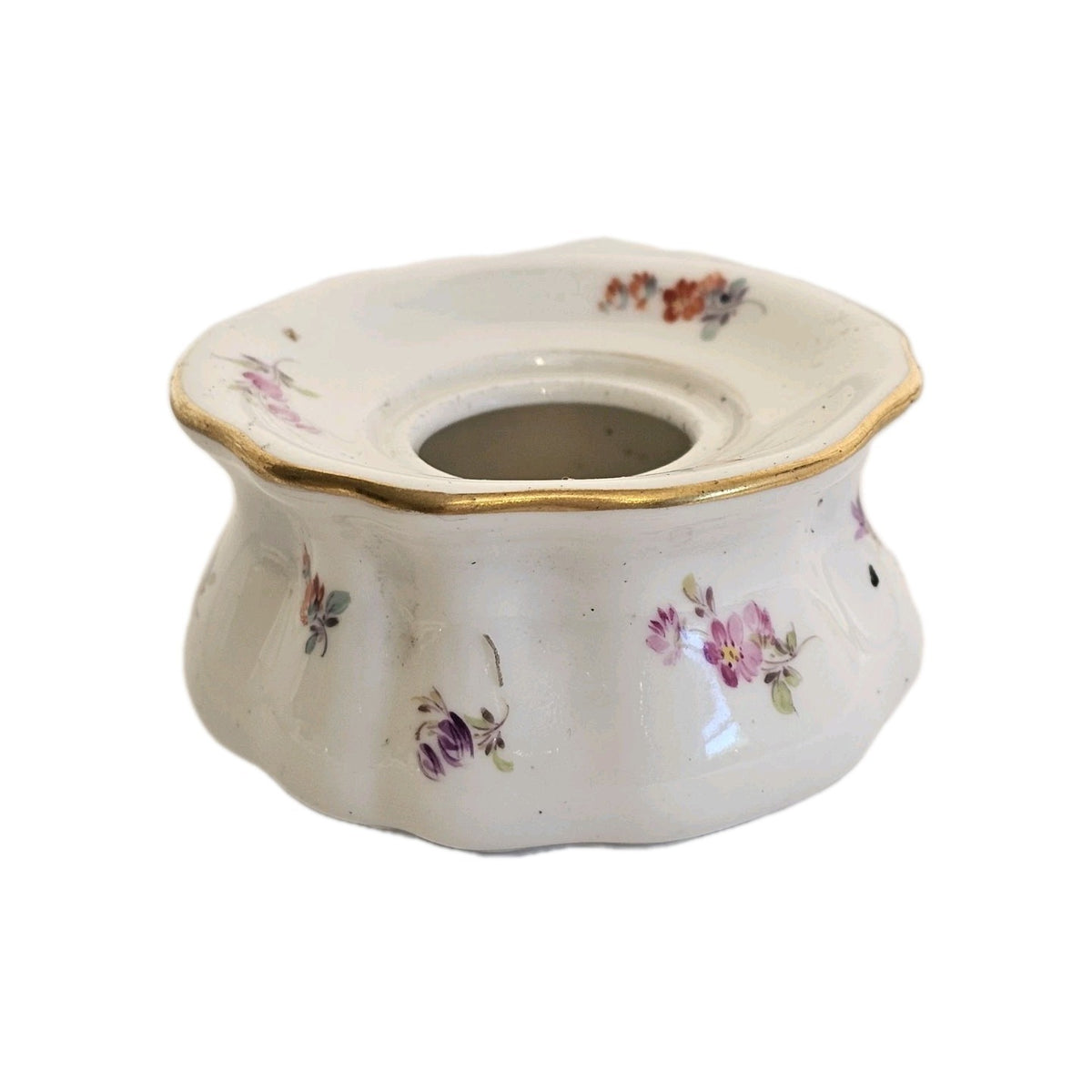A 19thC Meissen Porcelain Desk Stand with Inkwells, Hand Painted A/F