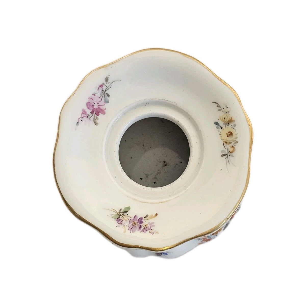 A 19thC Meissen Porcelain Desk Stand with Inkwells, Hand Painted A/F
