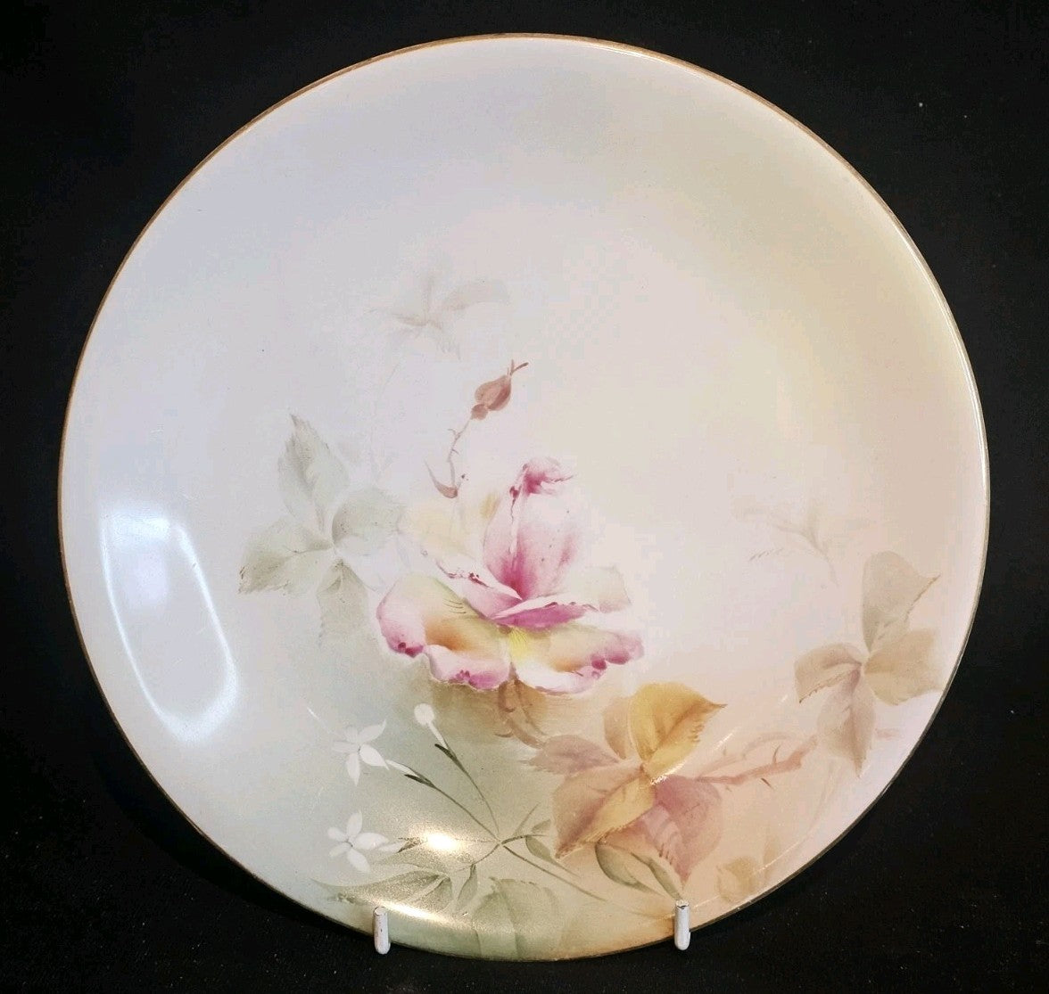A Royal Worcester Plate, C1907, Hand Painted with Hadley Roses