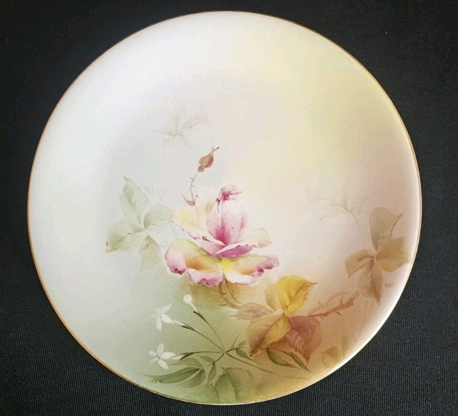 A Royal Worcester Plate, C1907, Hand Painted with Hadley Roses