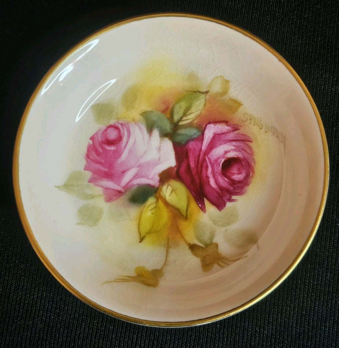 A Royal Worcester Dish, 1930, Painted by Spilsbury, Signed, with Hadley Roses,