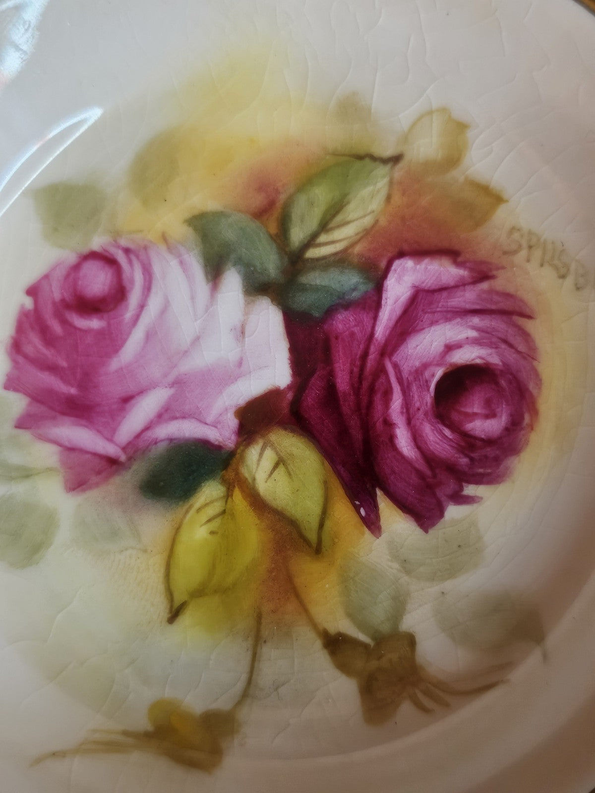 A Royal Worcester Dish, 1930, Painted by Spilsbury, Signed, with Hadley Roses,