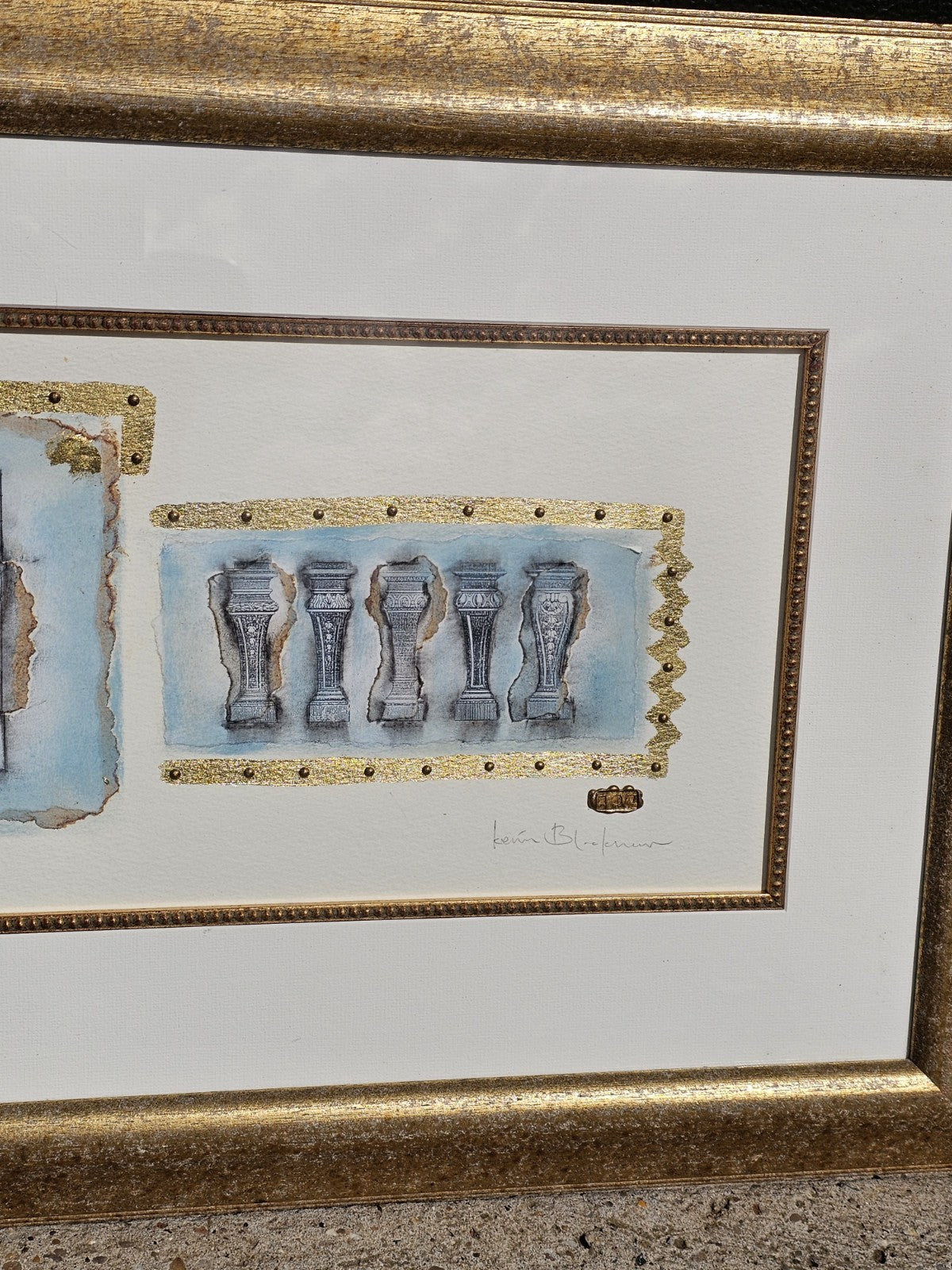A Signed Kevin Blackman Mixed Media Framed Painting, Titled - Ornamentul 2