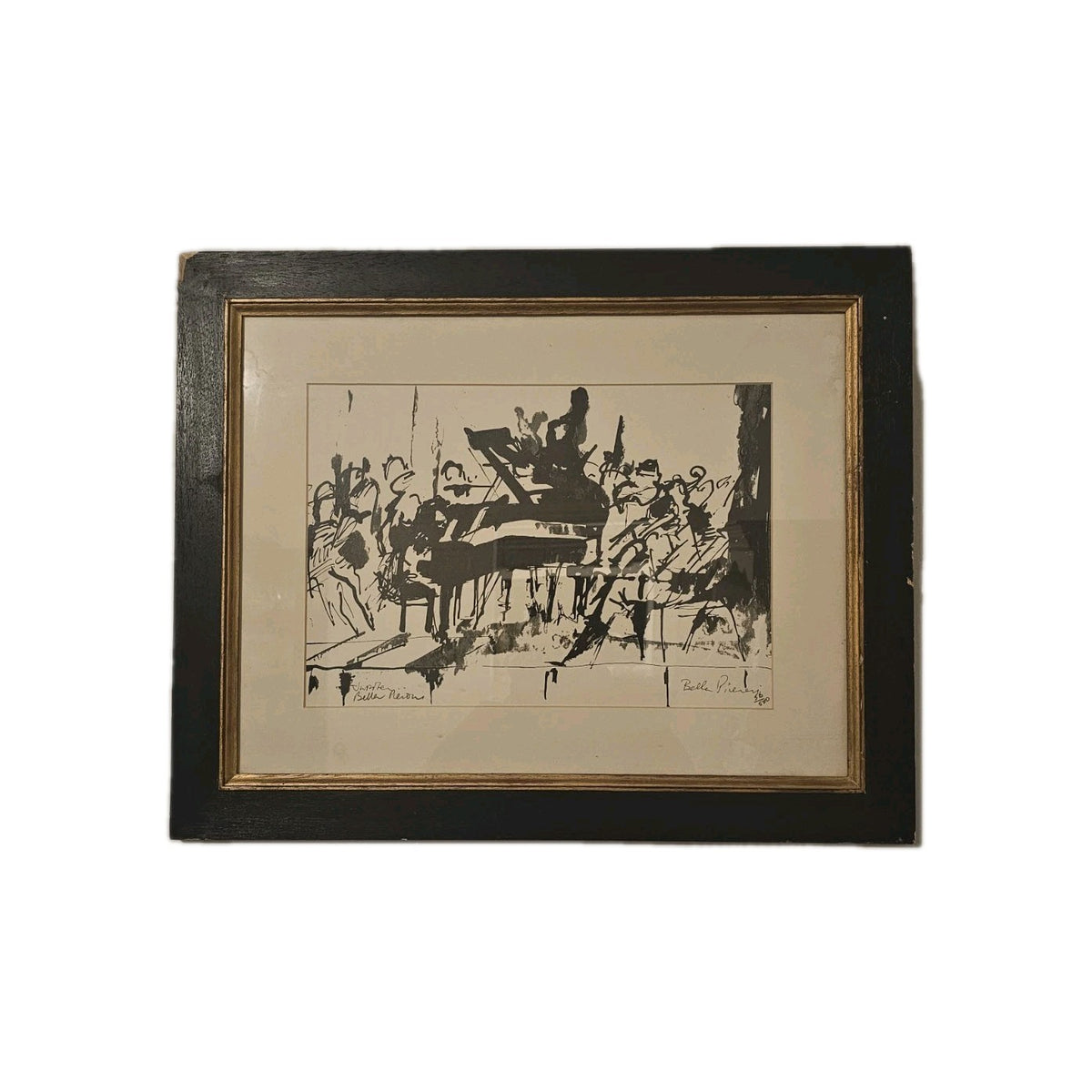 A Bella Pieroni Signed Limited Edition Print - Musicians, Framed