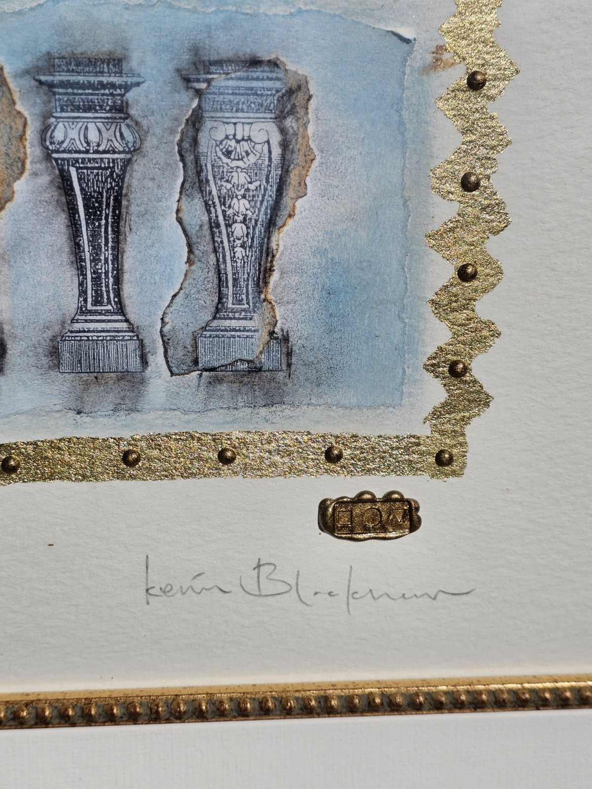 A Signed Kevin Blackman Mixed Media Framed Painting, Titled - Ornamentul 2