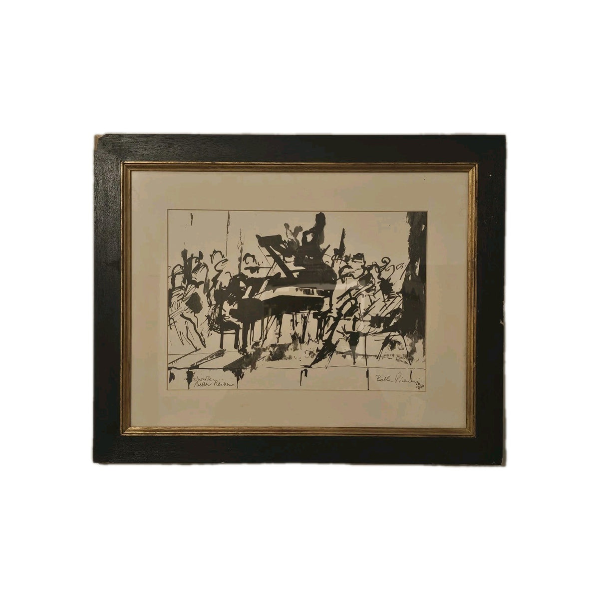 A Bella Pieroni Signed Limited Edition Print - Musicians, Framed