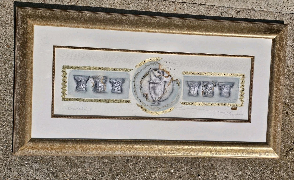 A Signed Kevin Blackman Mixed Media Framed Painting, Titled - Ornamentul 1