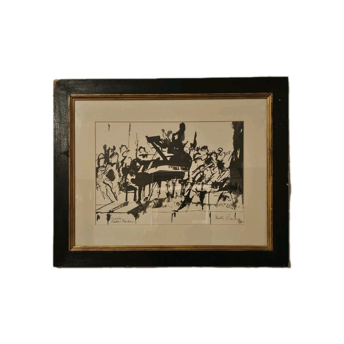 A Bella Pieroni Signed Limited Edition Print - Musicians, Framed