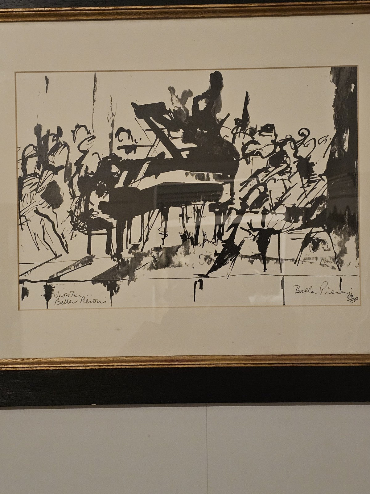 A Bella Pieroni Signed Limited Edition Print - Musicians, Framed