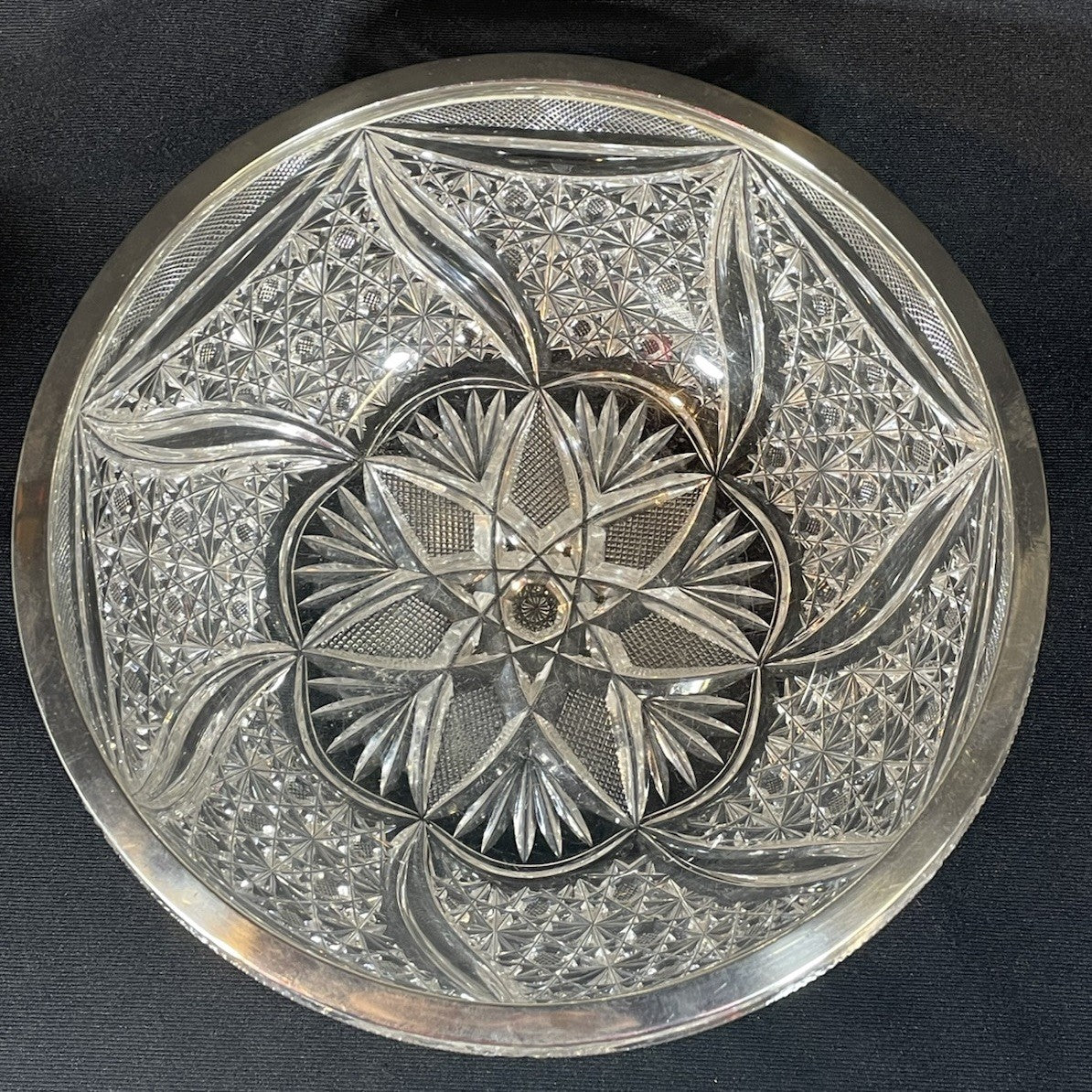 An 19thC Silver Mounted Cut Glass Centrepiece Bowl Hallmarked