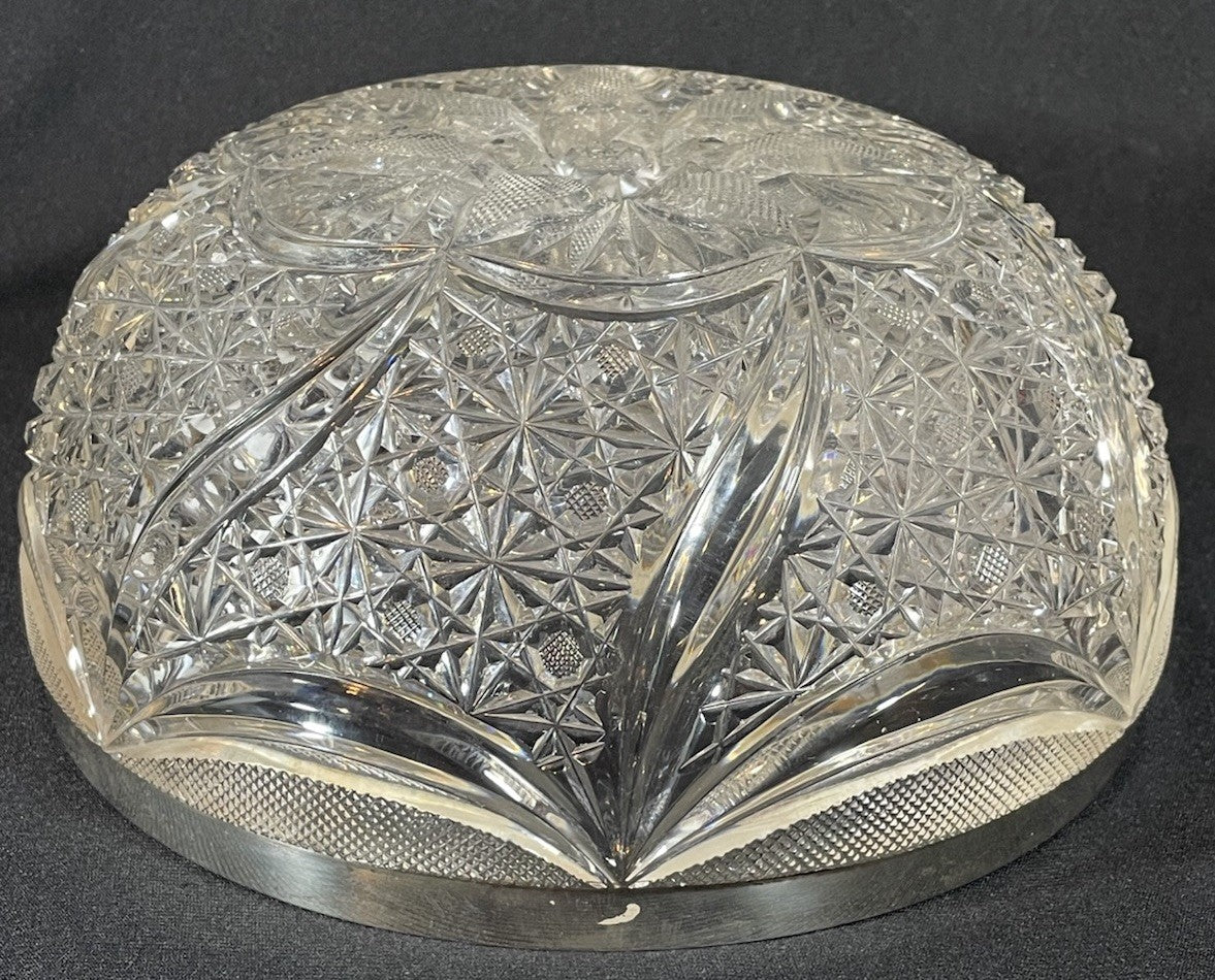 An 19thC Silver Mounted Cut Glass Centrepiece Bowl Hallmarked