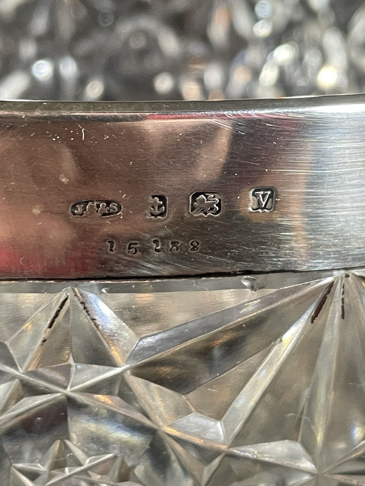 An 19thC Silver Mounted Cut Glass Centrepiece Bowl Hallmarked