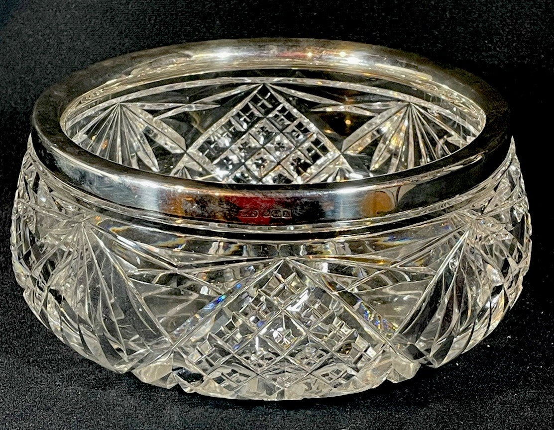 An 19thC Silver Mounted Cut Glass Centrepiece Bowl Hallmarked