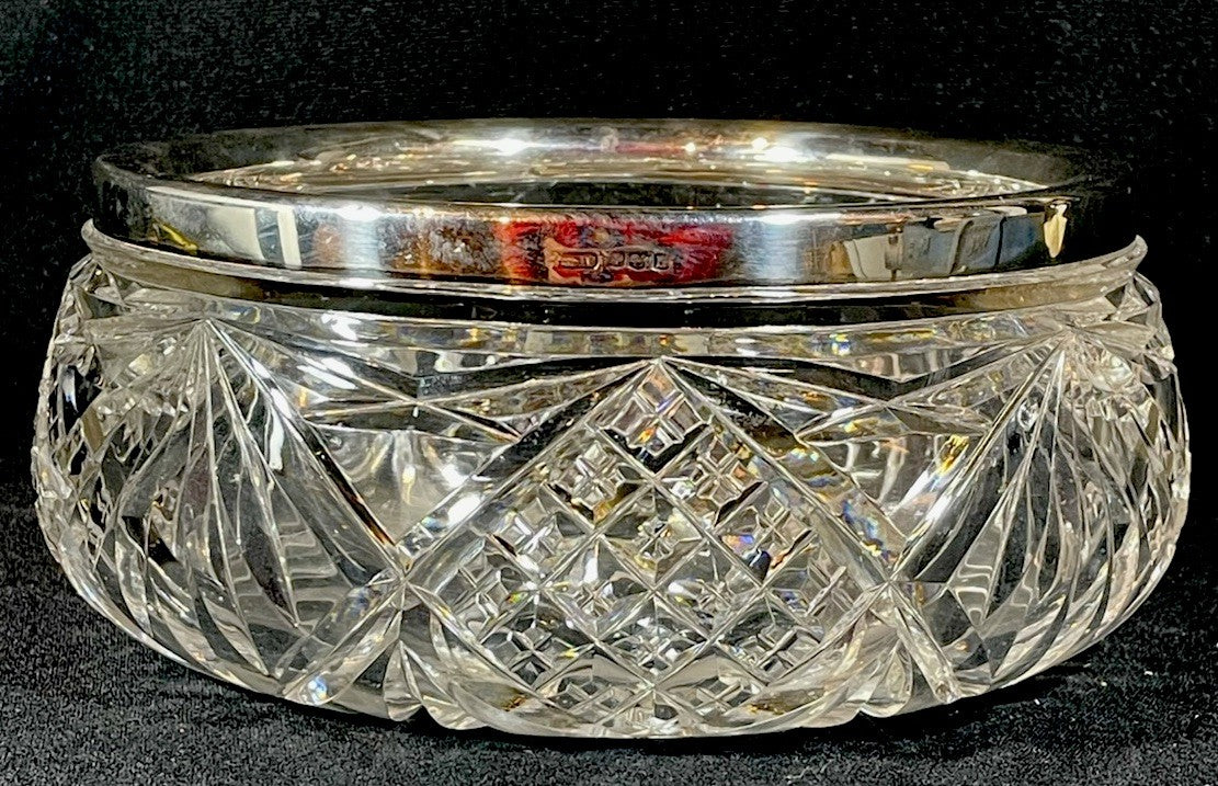 An 19thC Silver Mounted Cut Glass Centrepiece Bowl Hallmarked