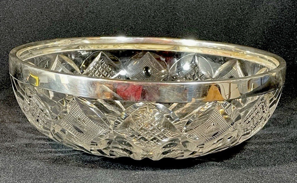 An 19thC Silver Mounted Cut Glass Centrepiece Bowl Hallmarked