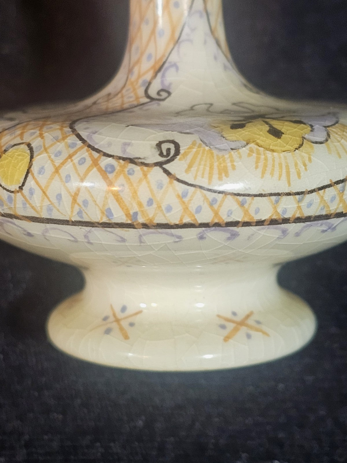 A Holland Helene Gouda Art Nouveau Vase Hand Painted Slender Neck Model 537