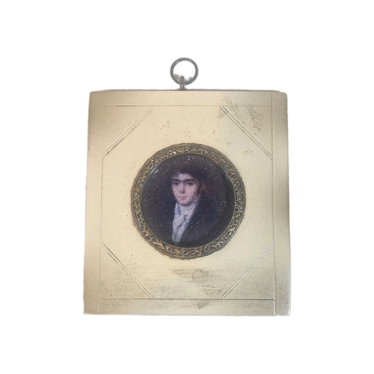 A Georgian Framed Reproduction Miniature Portrait Picture of a Nobleman