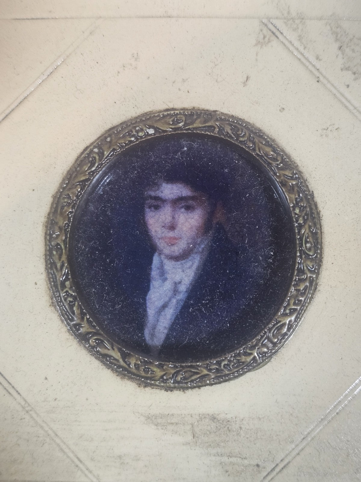 A Georgian Framed Reproduction Miniature Portrait Picture of a Nobleman