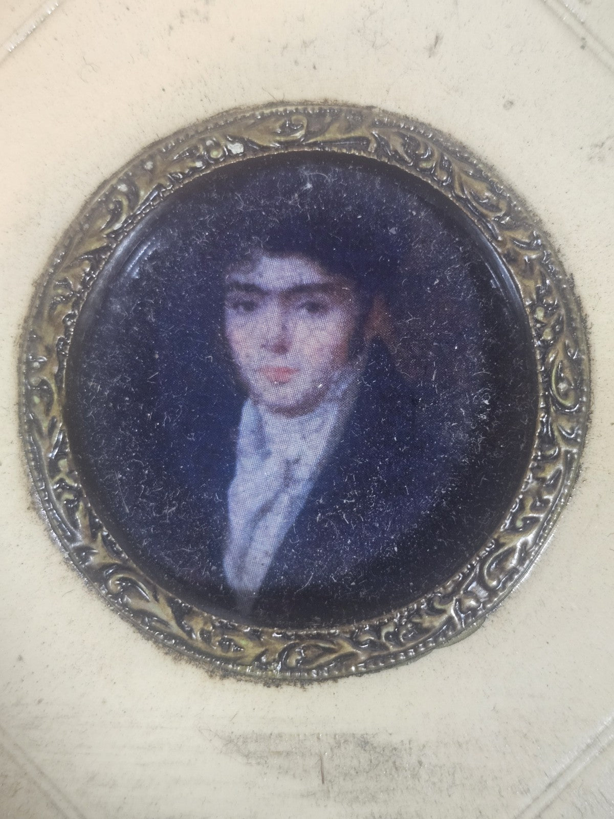 A Georgian Framed Reproduction Miniature Portrait Picture of a Nobleman