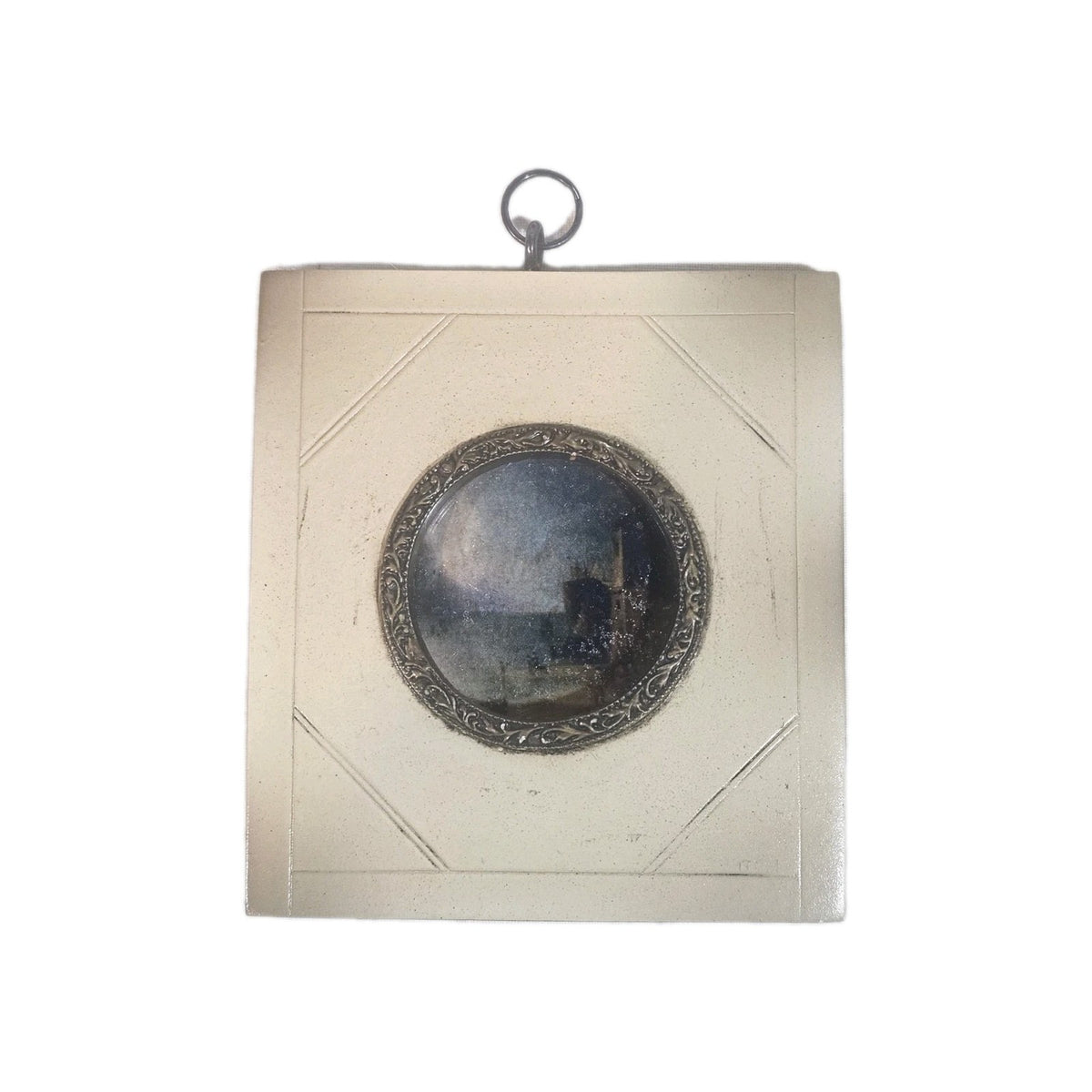 A Georgian Framed Reproduction Miniature  Picture of a Port Town