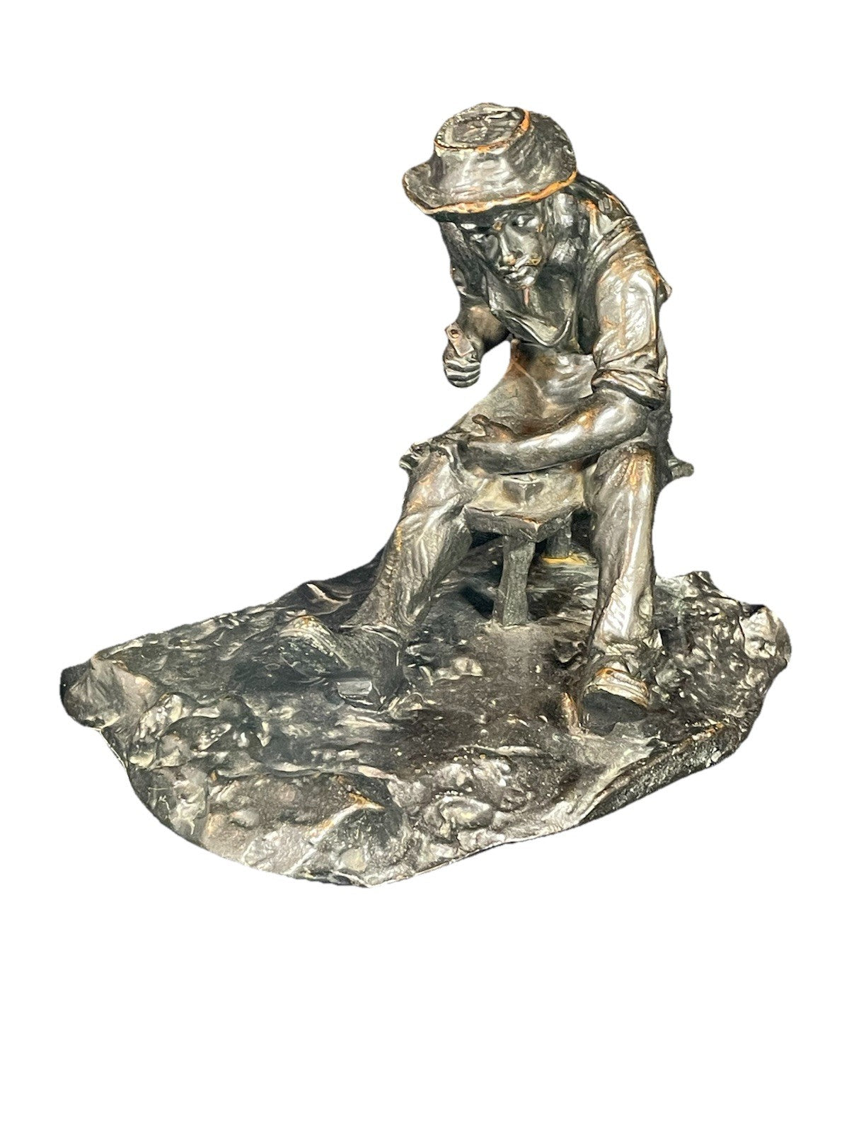 A 19thC Bronze of a  Blacksmith Sculpture Attributed to Aime Jules Dalou