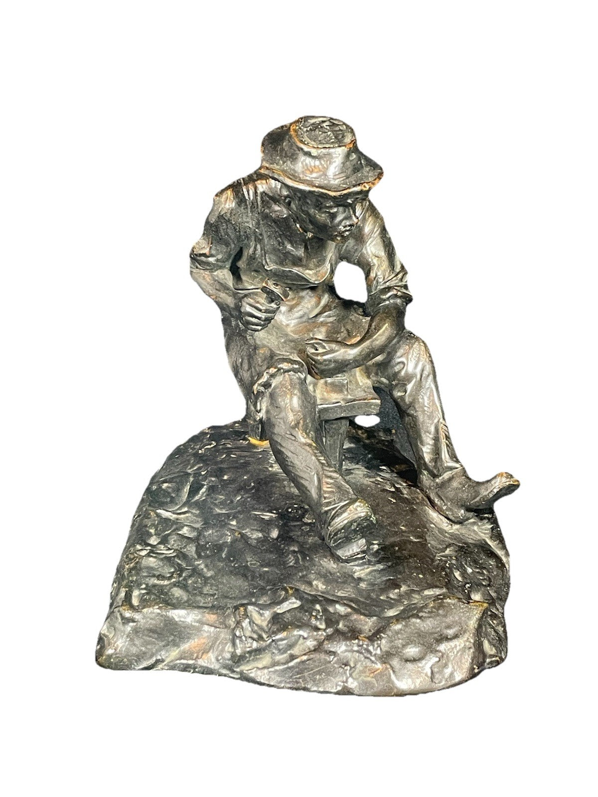 A 19thC Bronze of a  Blacksmith Sculpture Attributed to Aime Jules Dalou