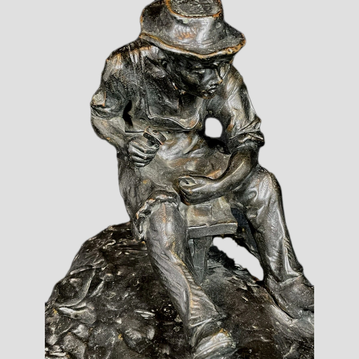 A 19thC Bronze of a  Blacksmith Sculpture Attributed to Aime Jules Dalou