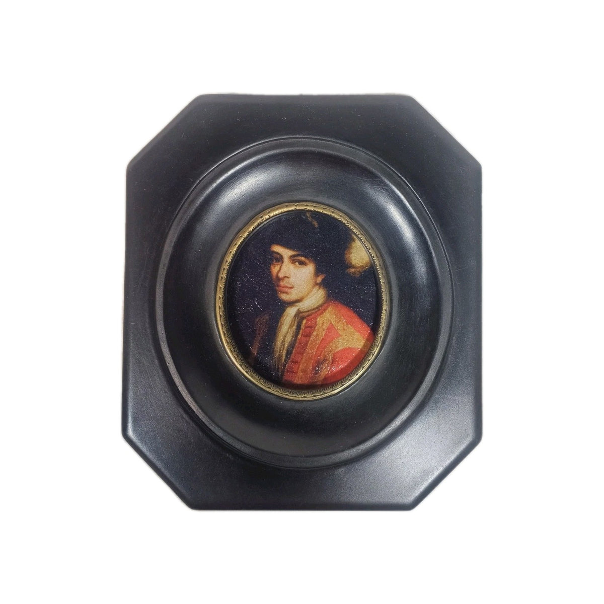 A Georgian Framed Reproduction Miniature Portrait Picture of a Young Nobleman