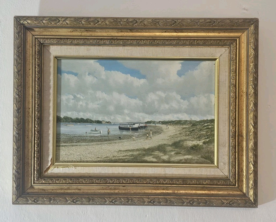 An Early 20thC Signed Oil on Board of a Seaside Landscape, Framed