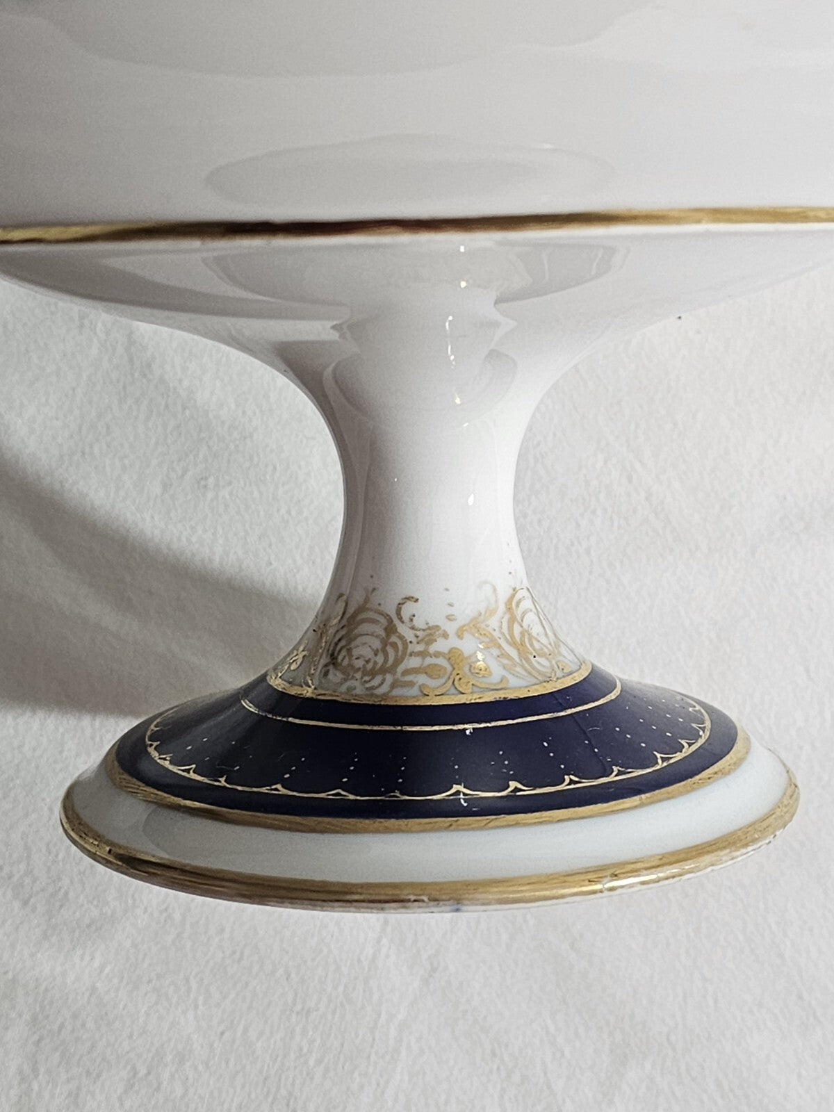 A 19thC German Porcelain Tazza Dish, Hand Painted with Lovers