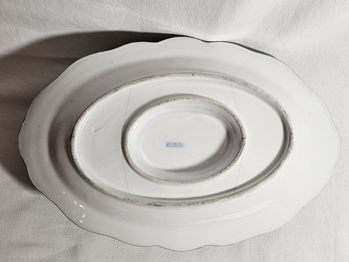 An Antique 19thC German Porcelain Lidded Tureen, Marked Meissen, Hand Painted