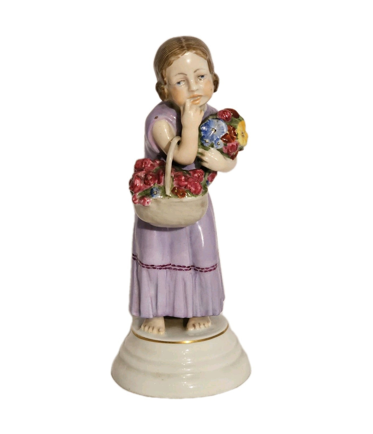 A Rosenthal Porcelain Figure of a Flower Girl by Hermann Leipold C1912
